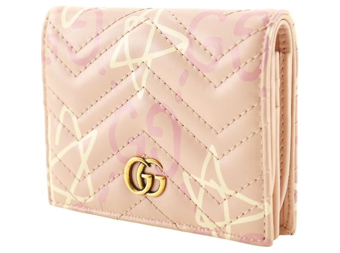 Billetera bi-fold de cuero rosa Gucci - vista 2