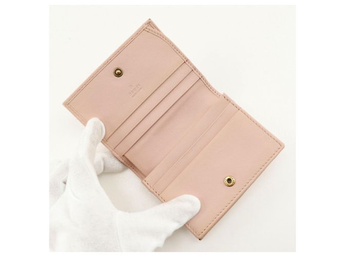 Billetera bi-fold de cuero rosa Gucci - vista 8
