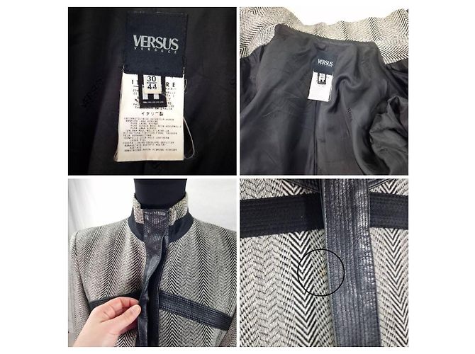 Versus Versace Versace gray jacket with leather inserts Black Grey - view 13