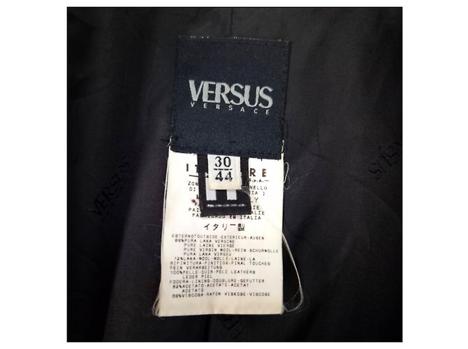Versus Versace Versace gray jacket with leather inserts Black Grey - view 4