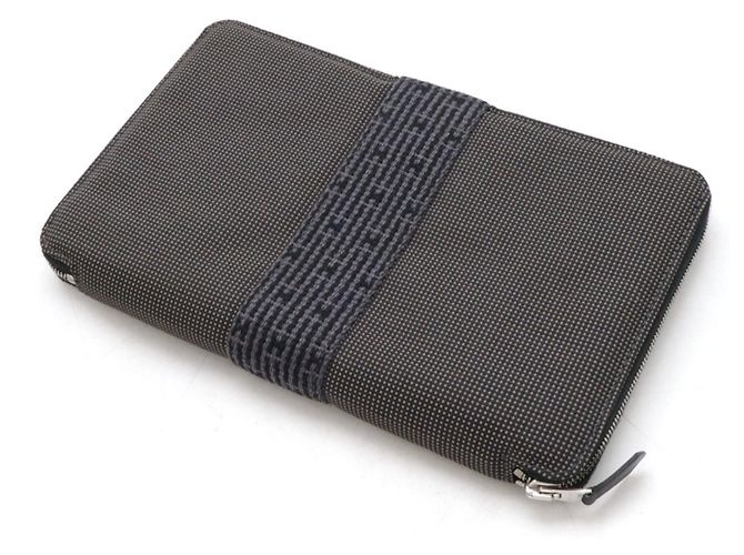 Hermès Hermes Her Line graue Canvas Langbörse Braun - Ansicht 3