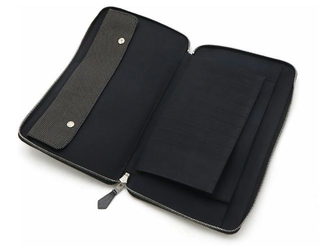 Hermès Hermes Her Line graue Canvas Langbörse Braun - Ansicht 6