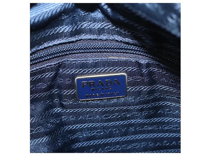 PRADA Bolso de mano de nailon azul marino Auth BA297 - vista 19