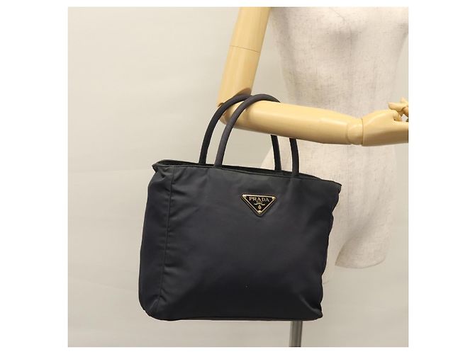 PRADA Bolso de mano de nailon azul marino Auth BA297 - vista 24