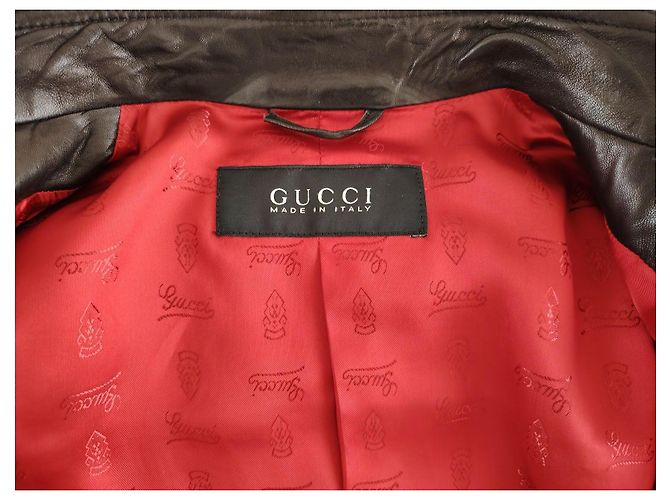 CHAQUETA DE CUERO BIKER GUCCI. Negro - vista 5