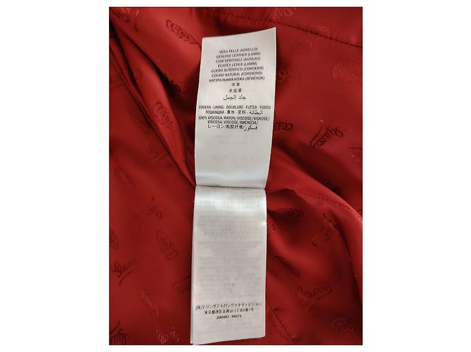 CHAQUETA DE CUERO BIKER GUCCI. Negro - vista 6