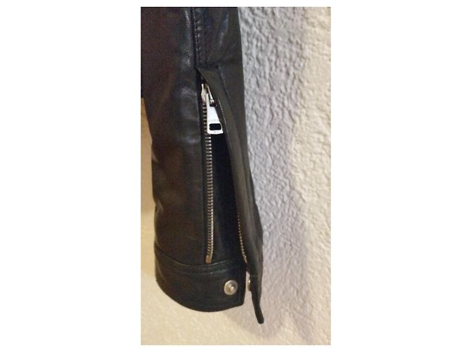 CHAQUETA DE CUERO BIKER GUCCI. Negro - vista 7