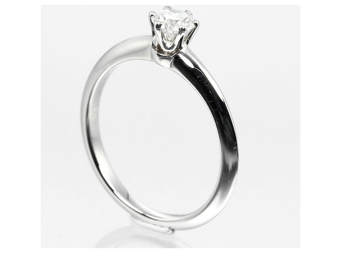 Anello in platino con diamante Tiffany & Co. - vista 3
