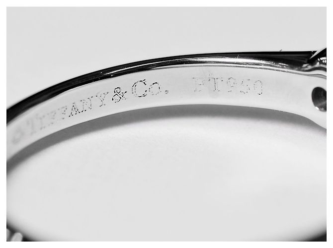 Anello in platino con diamante Tiffany & Co. - vista 6