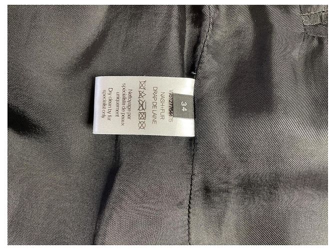 Abrigo Joseph de lana negra con cuello de piel de castor Negro - vista 7