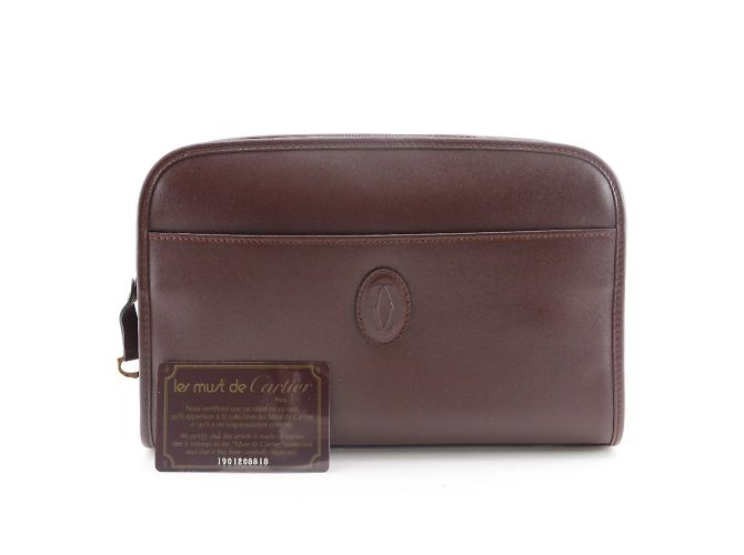 Borsa a tracolla Cartier Must Line Rosso Bordò - vista 9