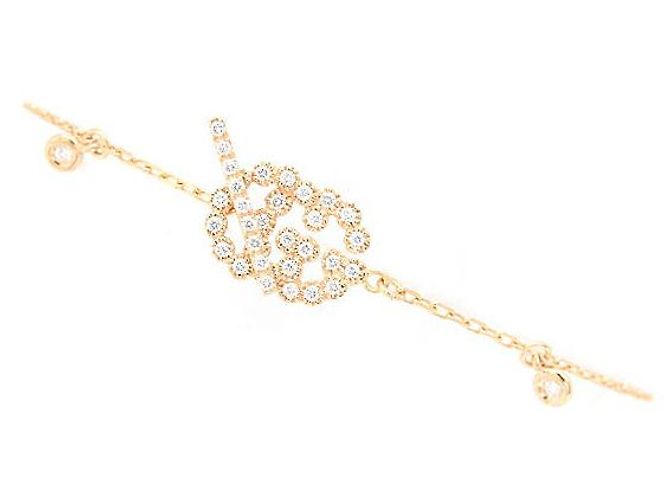 Gucci 750YG Double G Diamond Bracelet Golden - view 2