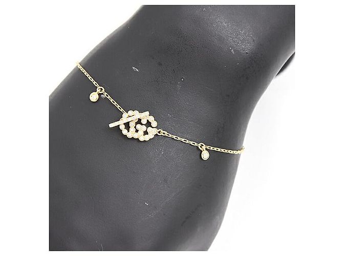 Gucci 750YG Double G Diamond Bracelet Golden - view 7