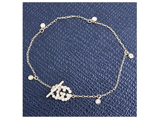 Gucci 750YG Double G Diamond Bracelet Golden - view 8