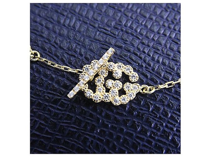 Gucci 750YG Double G Diamond Bracelet Golden - view 9