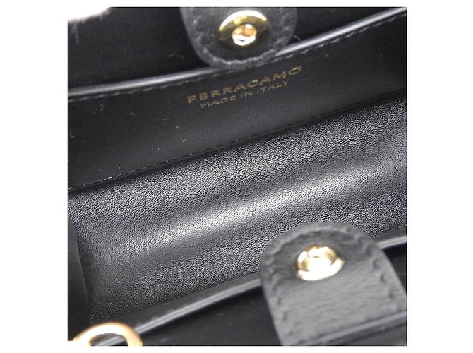 Borsa Micro Mini Gancini Wanda di Salvatore Ferragamo Nero - vista 3