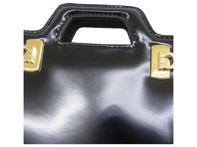 Borsa Micro Mini Gancini Wanda di Salvatore Ferragamo Nero - vista 5