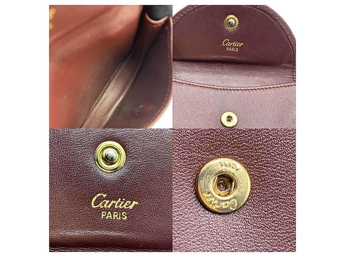 Monedero de cuero Cartier Unisex Burdeos - vista 4