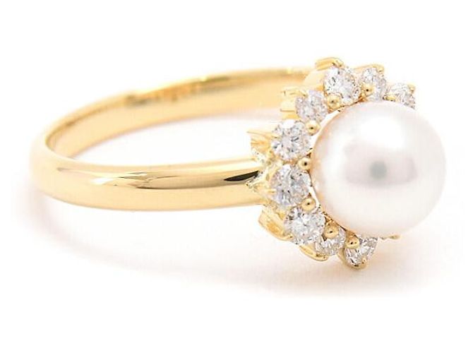 & Other Stories Anello design fiore in perla e diamante in oro giallo K18 Nina Ricci D'oro - vista 2