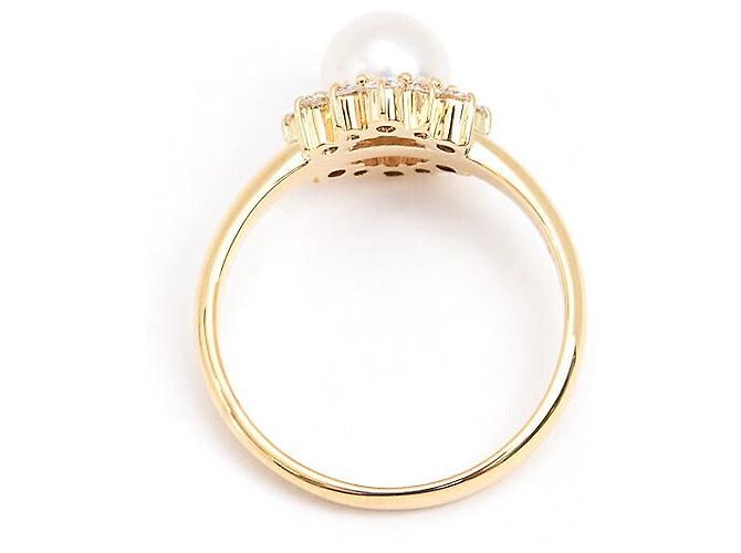 & Other Stories Anello design fiore in perla e diamante in oro giallo K18 Nina Ricci D'oro - vista 3