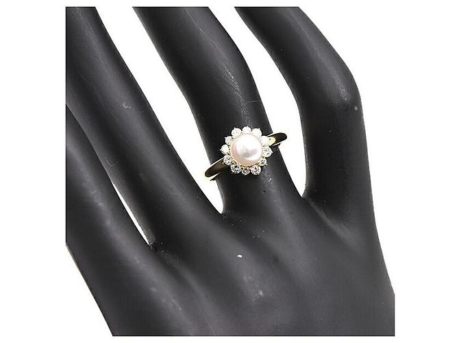 & Other Stories Anello design fiore in perla e diamante in oro giallo K18 Nina Ricci D'oro - vista 6