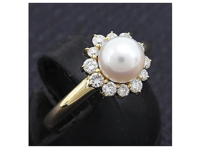 & Other Stories Anello design fiore in perla e diamante in oro giallo K18 Nina Ricci D'oro - vista 9