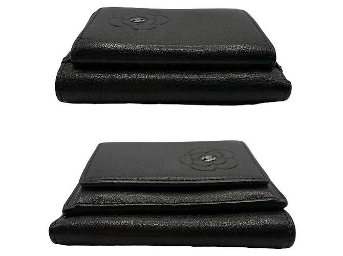 Chanel Camellia Lammleder Compact Wallet Schwarz - Ansicht 3