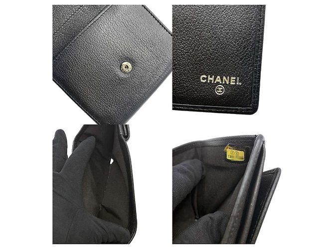 Chanel Camellia Lammleder Compact Wallet Schwarz - Ansicht 5