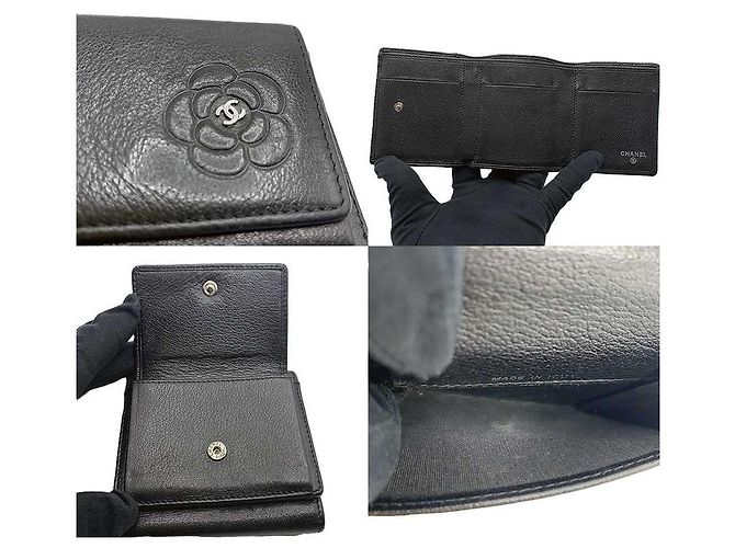 Chanel Camellia Lammleder Compact Wallet Schwarz - Ansicht 6
