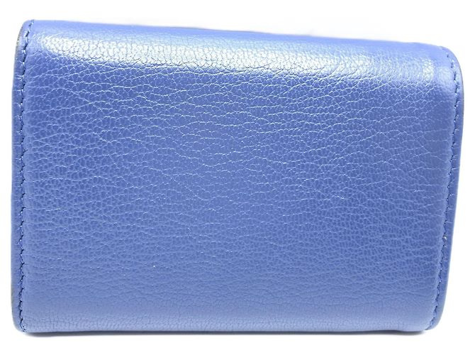 Billetera tri-fold de cuero Lucky Flower de Chanel Azul marino - vista 2