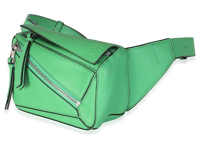Bolsa de cinto Mini Puzzle em couro de bezerro verde selva Loewe - vista 3