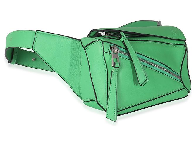 Bolsa de cinto Mini Puzzle em couro de bezerro verde selva Loewe - vista 4