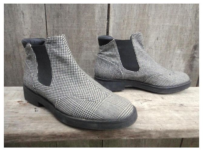 Stivaletti Robert Clergerie Grigio Pelle e Tweed - vista 4