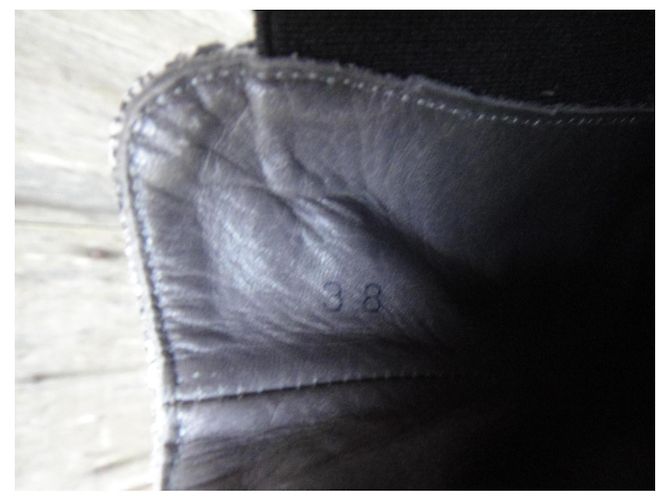 Stivaletti Robert Clergerie Grigio Pelle e Tweed - vista 6