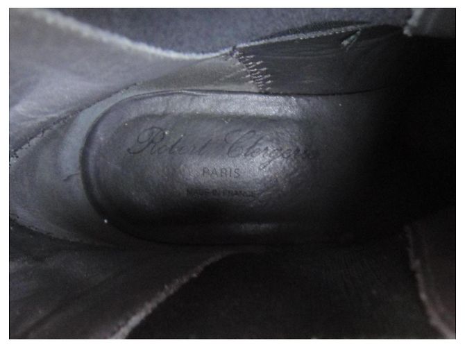 Stivaletti Robert Clergerie Grigio Pelle e Tweed - vista 7