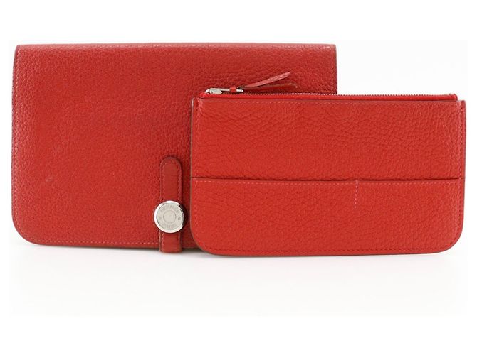 Hermès Hermes Dogon GM Langbörse Rot - Ansicht 16