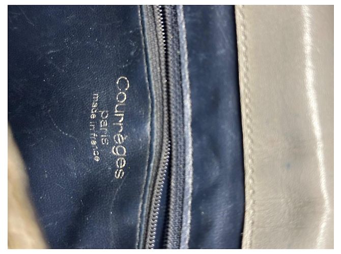 Borsa a spalla Courreges in pelle verde lucida effetto coccodrillo - vista 7