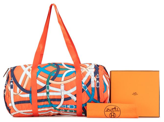 Duffle Borsa da viaggio Hermès Arancione Cavalcadour Airsilk 44 - vista 12