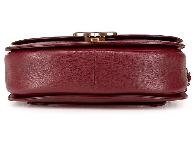 Chanel Rosso Medio Pelle di Vitello Coco Curva Flap Bordò - vista 3
