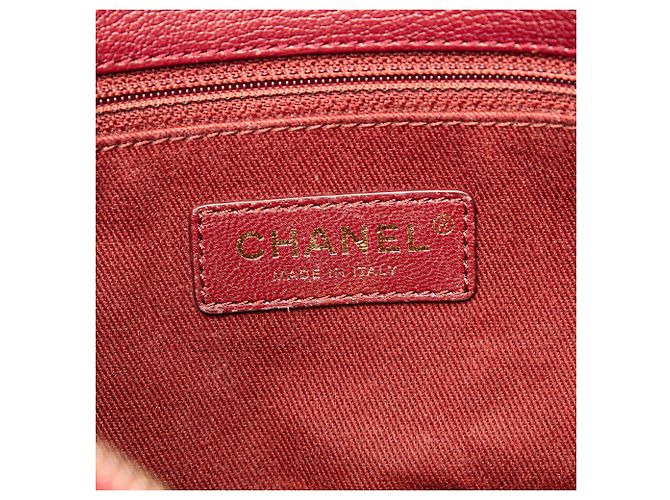 Chanel Rosso Medio Pelle di Vitello Coco Curva Flap Bordò - vista 5