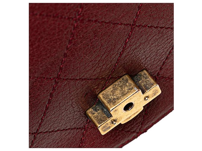 Chanel Rosso Medio Pelle di Vitello Coco Curva Flap Bordò - vista 8