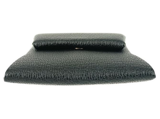 Hermès Monedero Hermes Bastia en cuero de cabra negro - vista 4