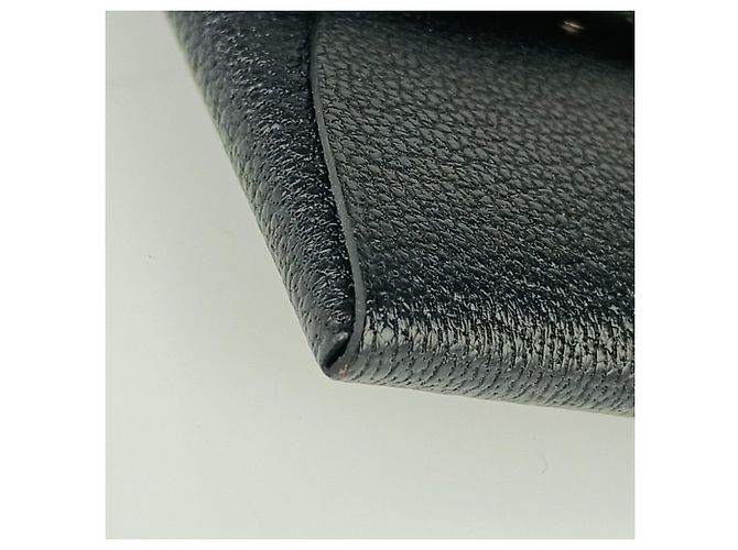 Hermès Monedero Hermes Bastia en cuero de cabra negro - vista 5