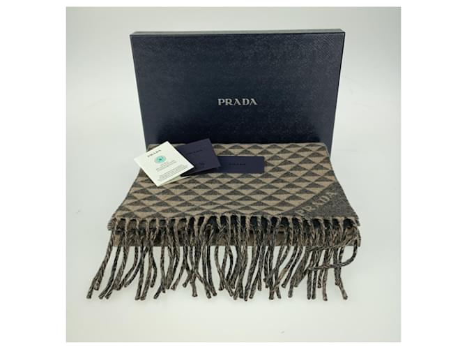 Prada Woll-Kaschmir-Schal Braun Beige - Ansicht 5
