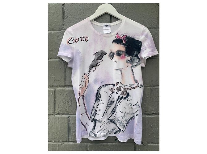 Camiseta estampada com o logo da Chanel Coco Chanel - Usada Multicor - vista 19