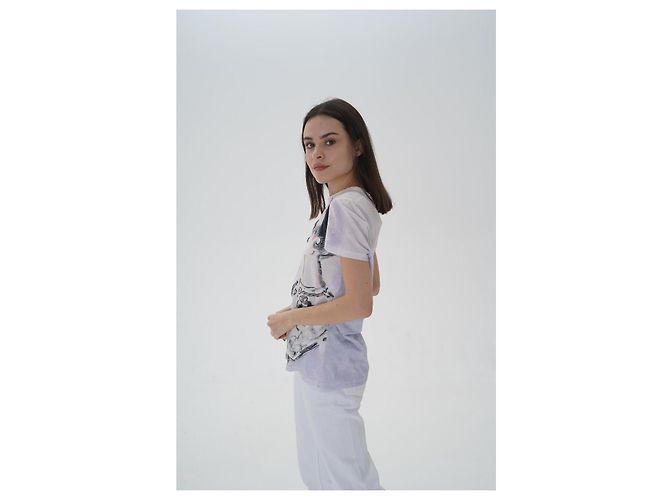 Camiseta estampada com o logo da Chanel Coco Chanel - Usada Multicor - vista 6