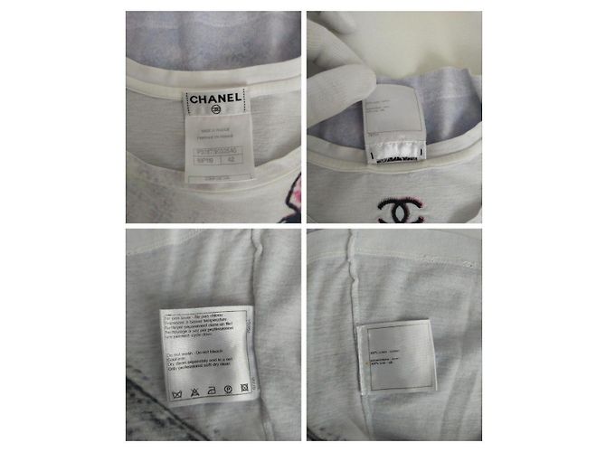 Camiseta estampada com o logo da Chanel Coco Chanel - Usada Multicor - vista 9