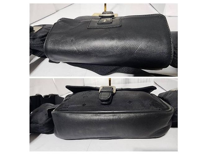 Borsa a vita/bumbum MCM in nylon e pelle Jamison a triplo scomparto nera Nero - vista 10