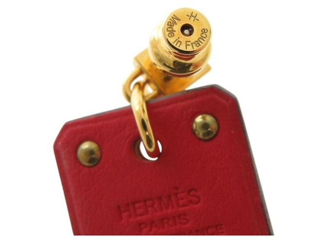 Hermès Brincos Hermes As de Coeur Swift Metal Ouro Vermelho Y Stamp Dourado - vista 7