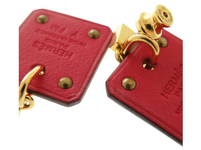 Hermès Brincos Hermes As de Coeur Swift Metal Ouro Vermelho Y Stamp Dourado - vista 8